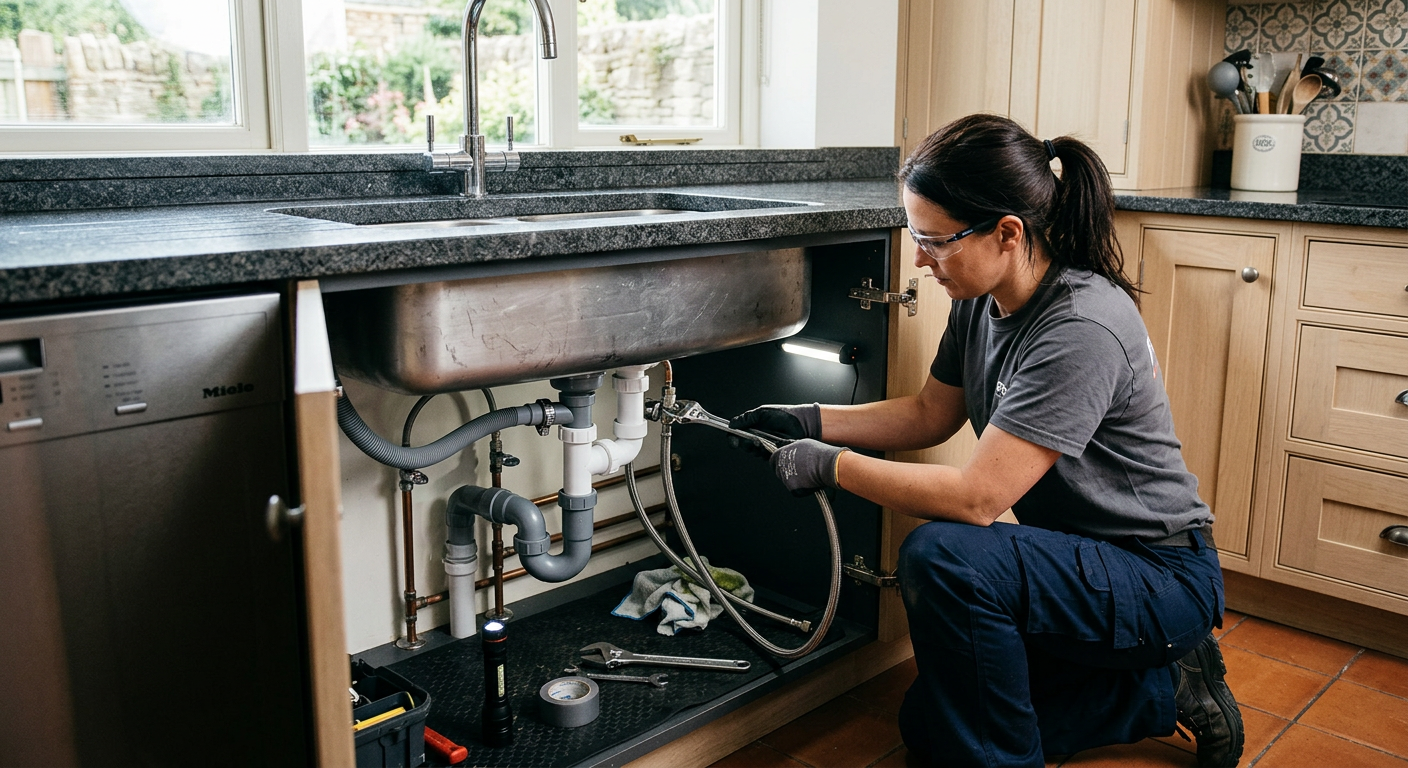 Installation plomberie cuisine avec pose d'évier à Fresnes