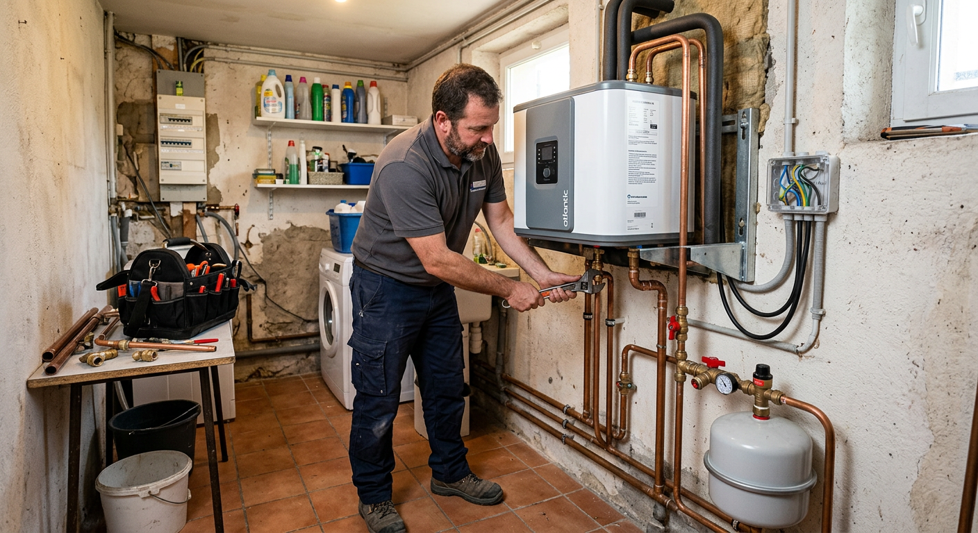 Pose de chauffe-eau thermodynamique par un plombier à Fresnes