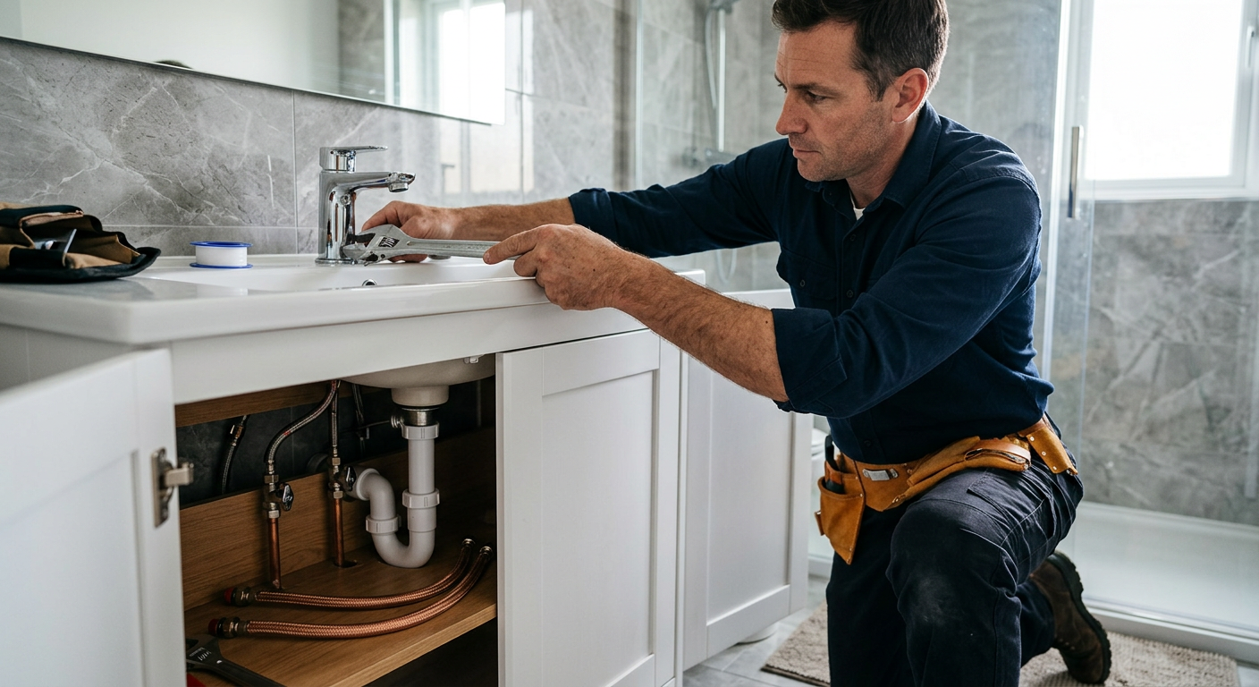 Pose de mitigeur chromé par un plombier à Fresnes