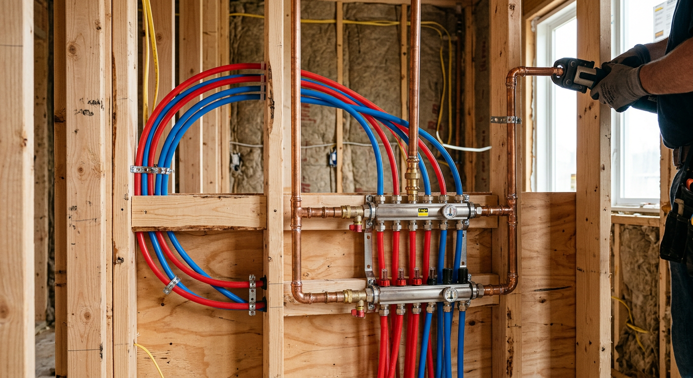 Création de réseau plomberie en cuivre et PER à Fresnes 92